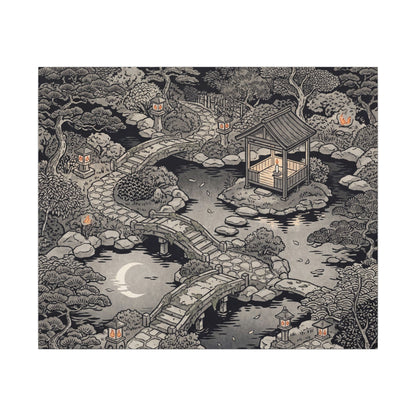 Moonlit Garden Ukiyo E Inspired Canvas Art | Serene Zen Art