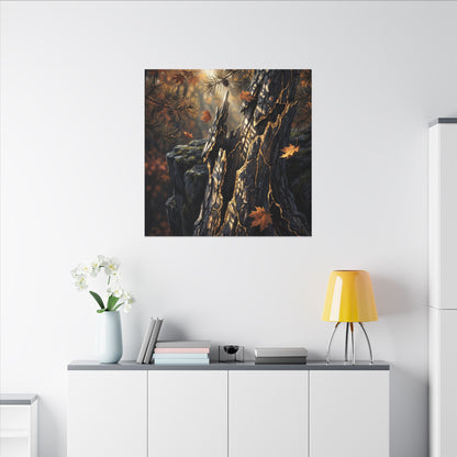 Pine Tree Autumn Canvas Art | Kintsugi Beautiful Design