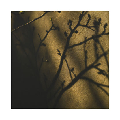 Golden Hour Shadow Play Canvas Art - Dark Japandi Seijaku