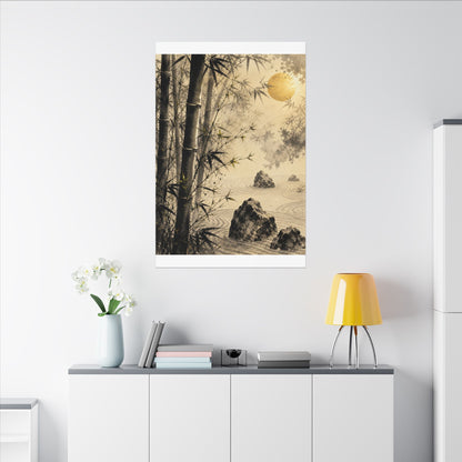 Peaceful Bamboo Grove Canvas Art - Karesansui Zen