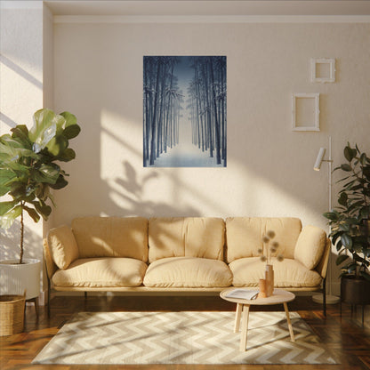 Bamboo Grove Canvas Art | Winter Zen Ukiyo E Inspired Art