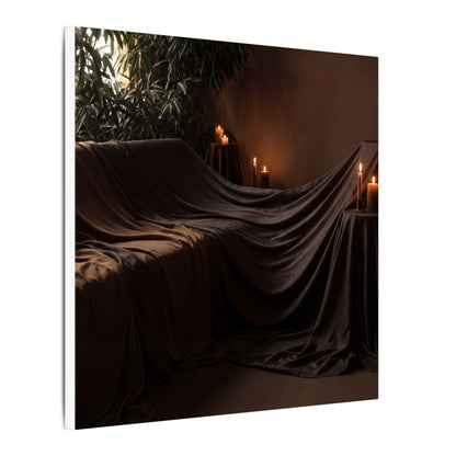 Candlelight Silk Drape Canvas Art - Dark Japandi Ma