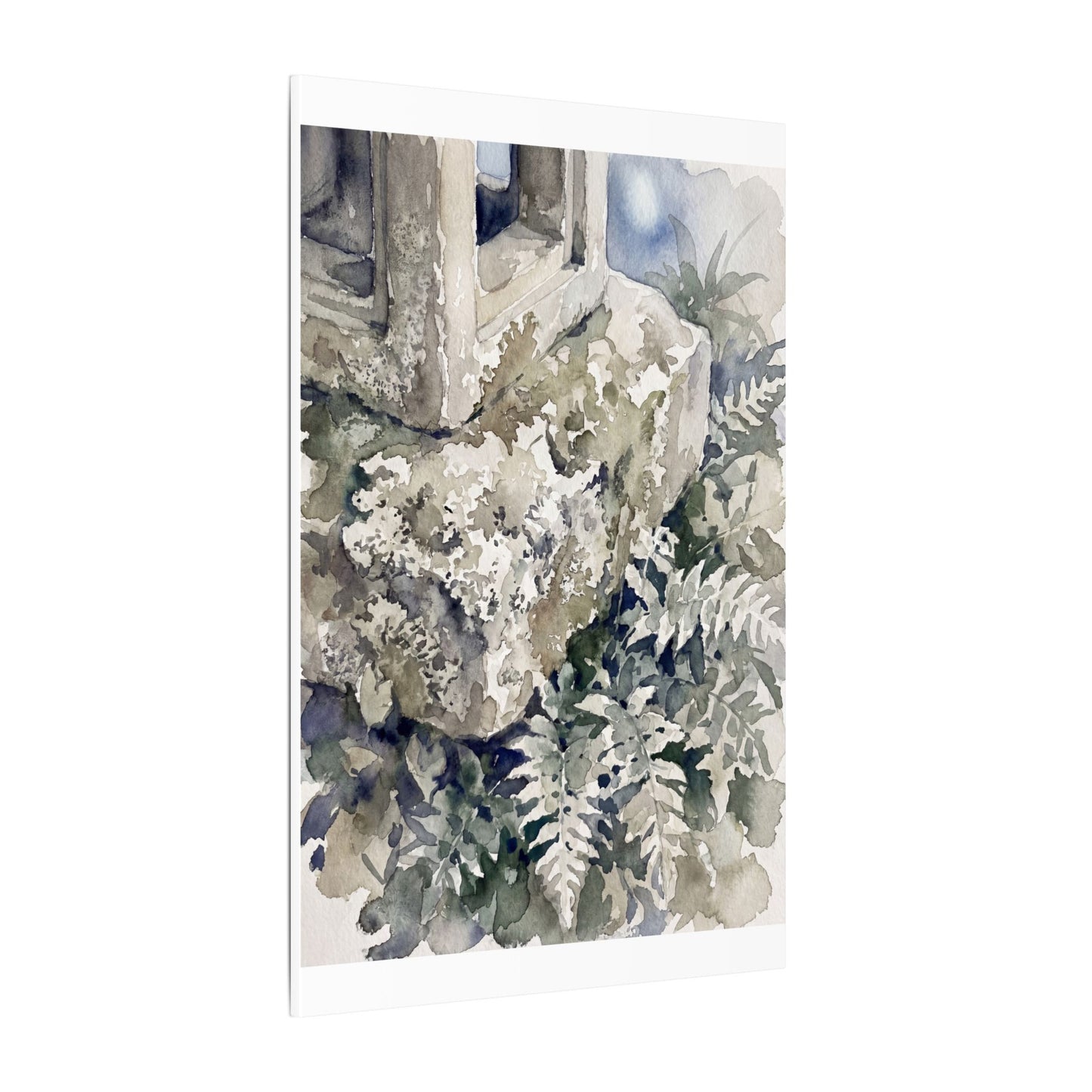 Stone Lantern Watercolor Canvas Art | Elegant Japandi Art