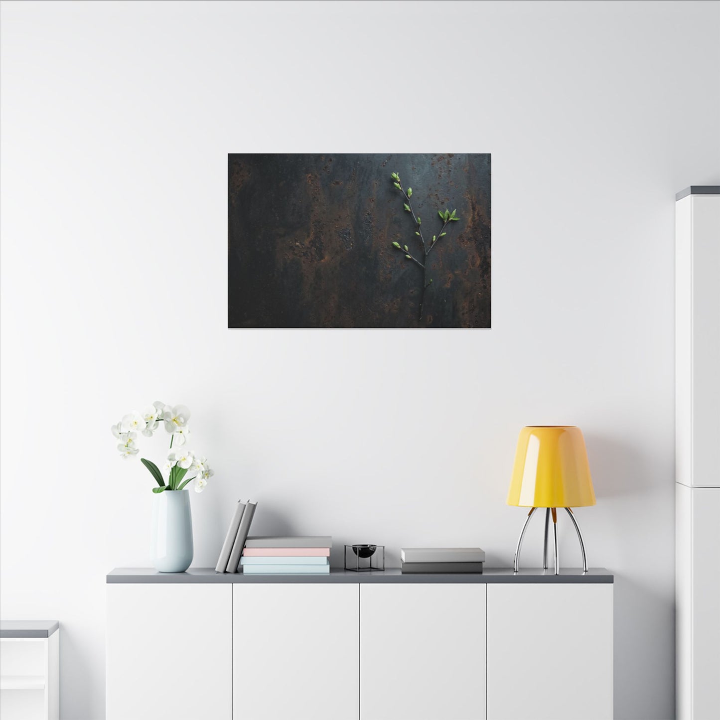 Rust Patina Moody Minimal Canvas Art | Moody Dark Japandi Art