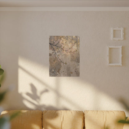 Summer Cherry Blossom Texture Canvas Art | Neutral Decor