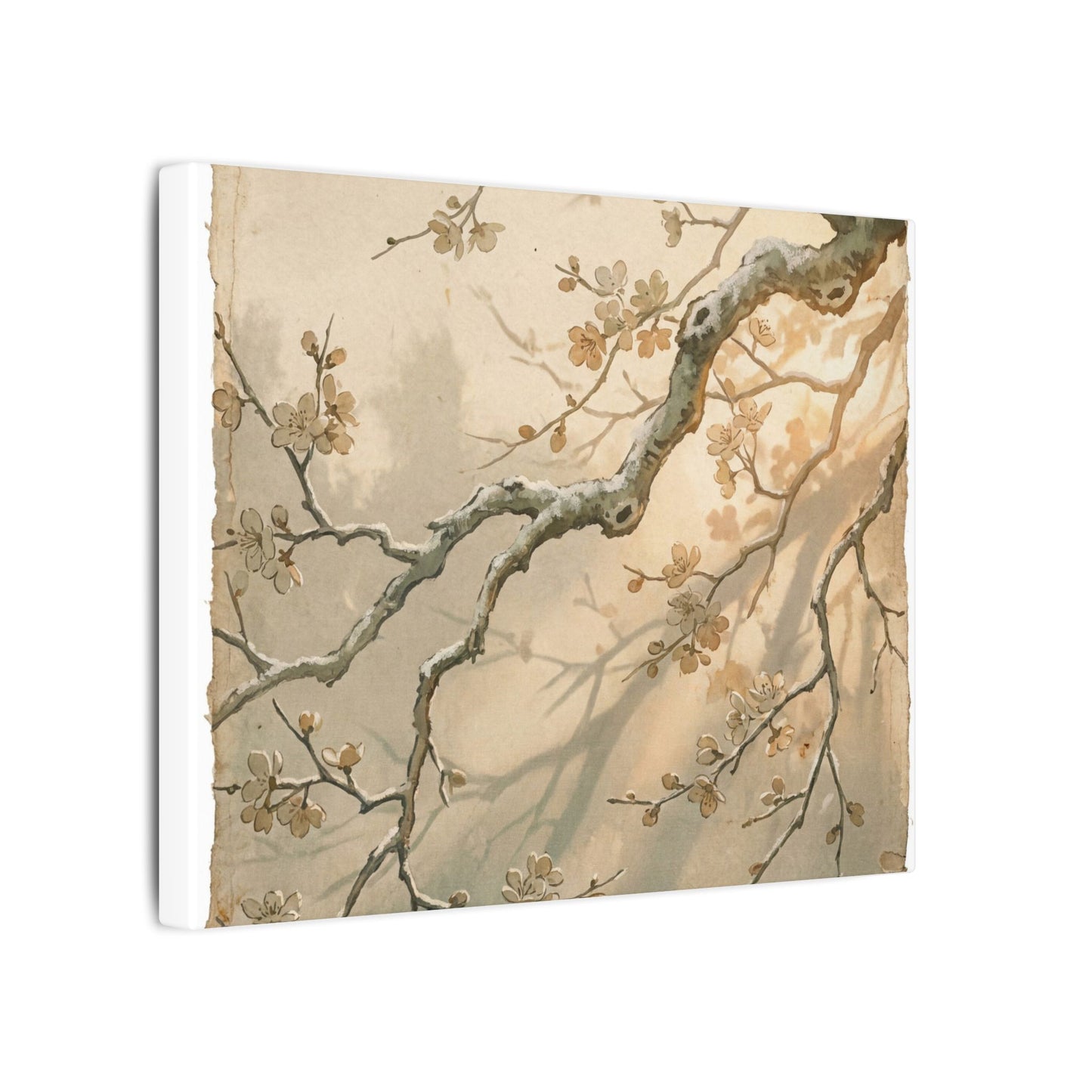 Cherry Blossom Canvas Art | Winter Japandi Japanese Pattern Art