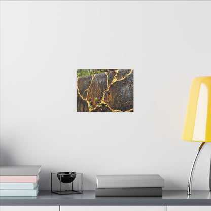 Mono No Aware Rust Patina Canvas Art - Kintsugi Gold Repair