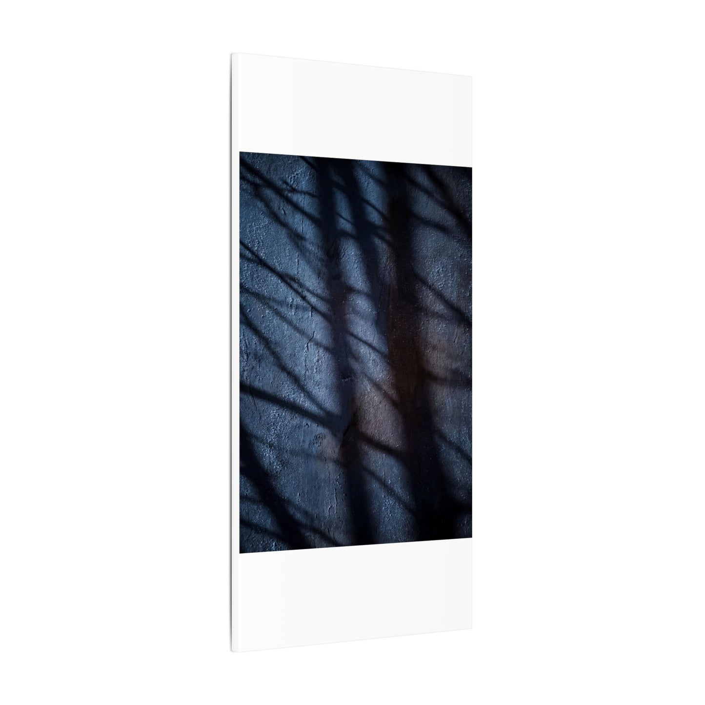 Dark Japandi Shadow Play in Moonlight | Moody Minimal Canvas Art