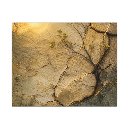 Cracked Earth Spring Canvas Art | Japandi Warm Design