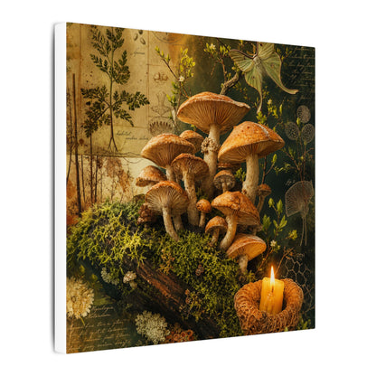 Spring Wild Mushrooms Herbarium Canvas Art | Earthy Decor