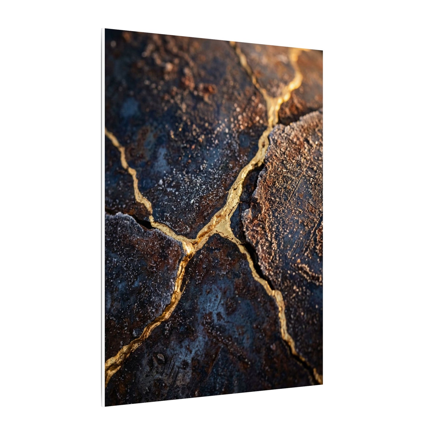 Winter Rust Patina Gold Vein Canvas Art | Resilient Decor