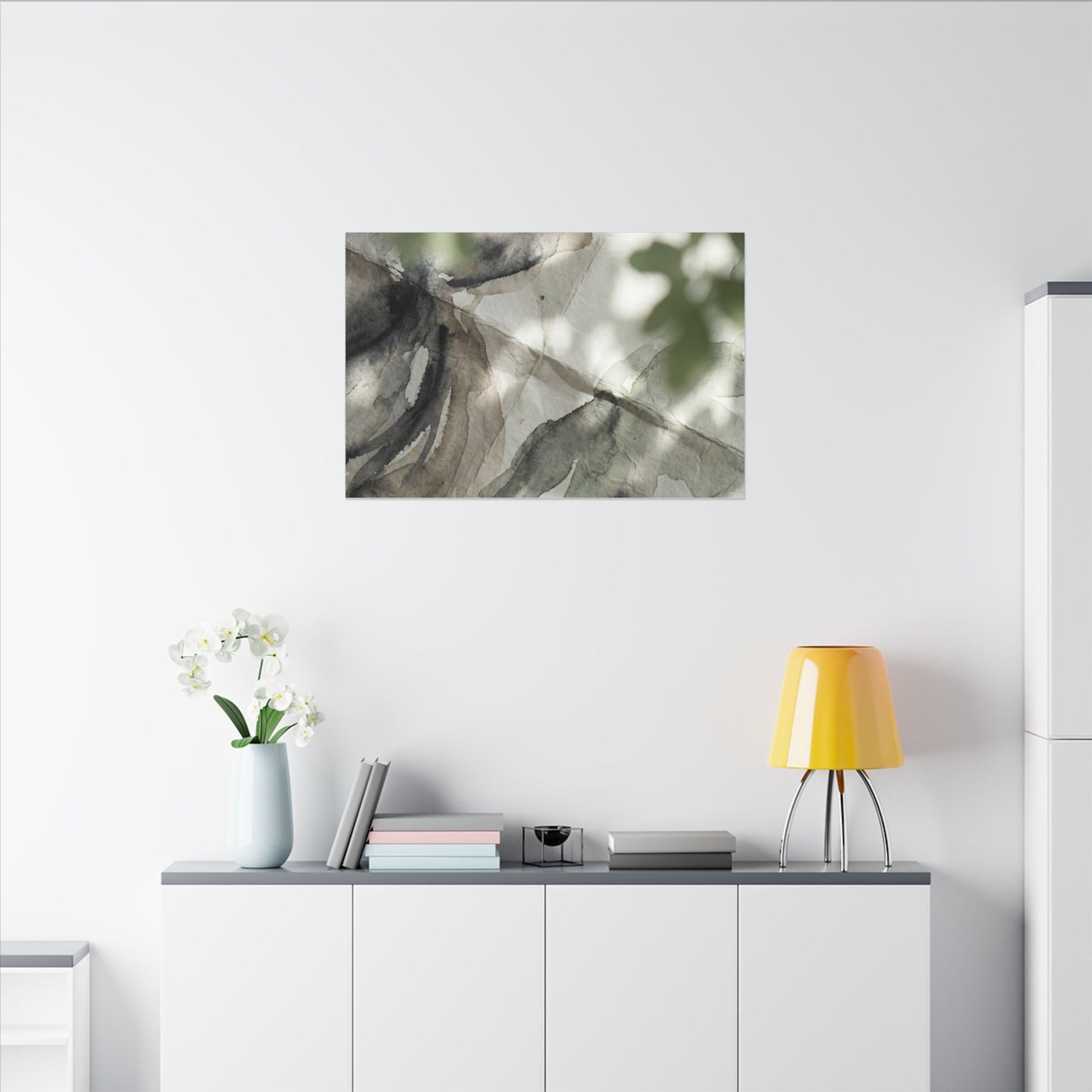 Spring Paper Fold Watercolor Canvas Art | Warm Decor