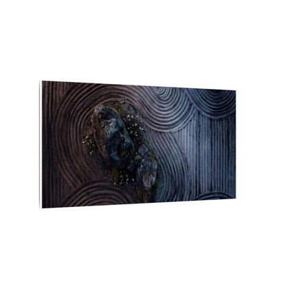 Spring Rock Garden Charcoal Ink Canvas Art | Bold Decor