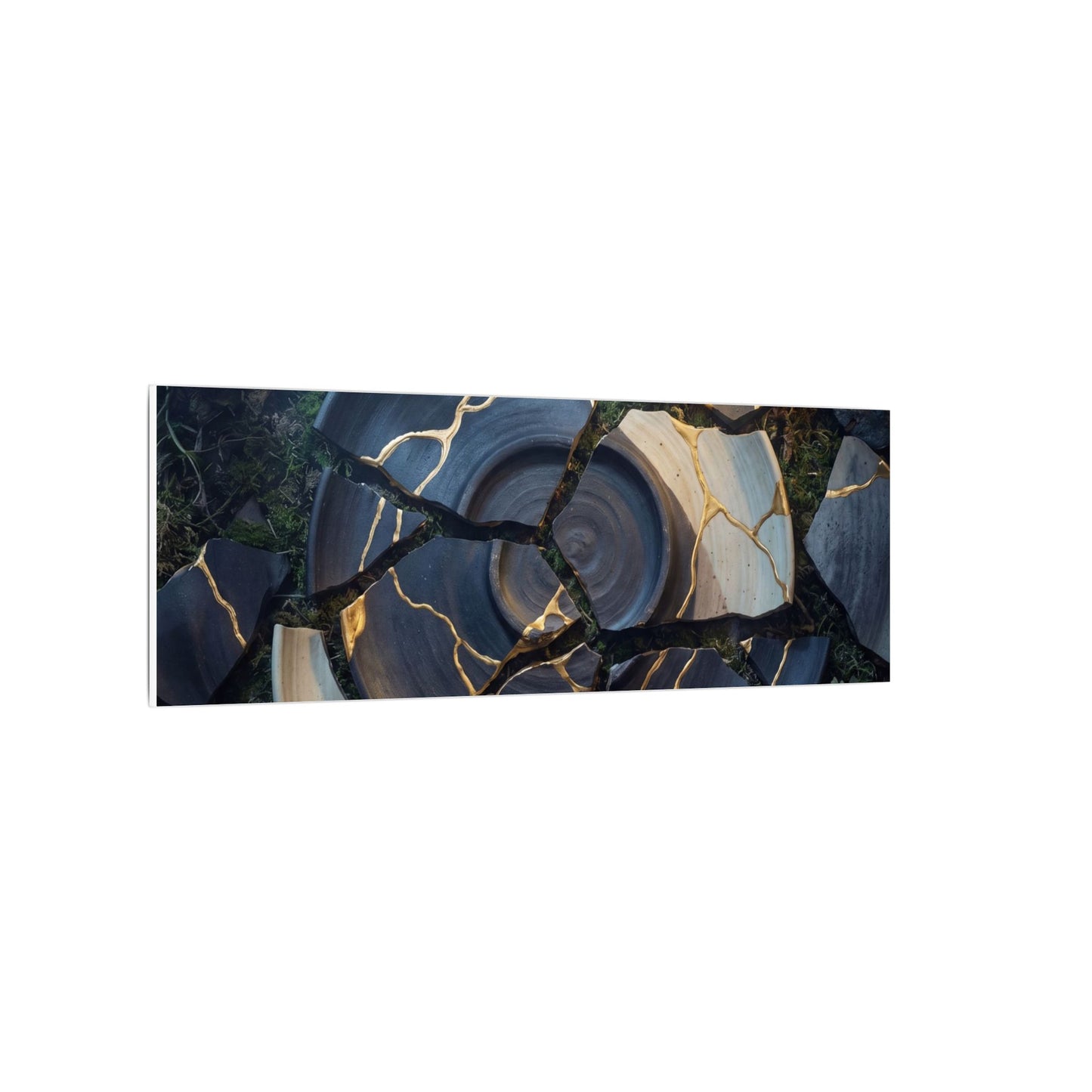 Resilient Broken Pottery Canvas Art - Gold Vein Kintsugi