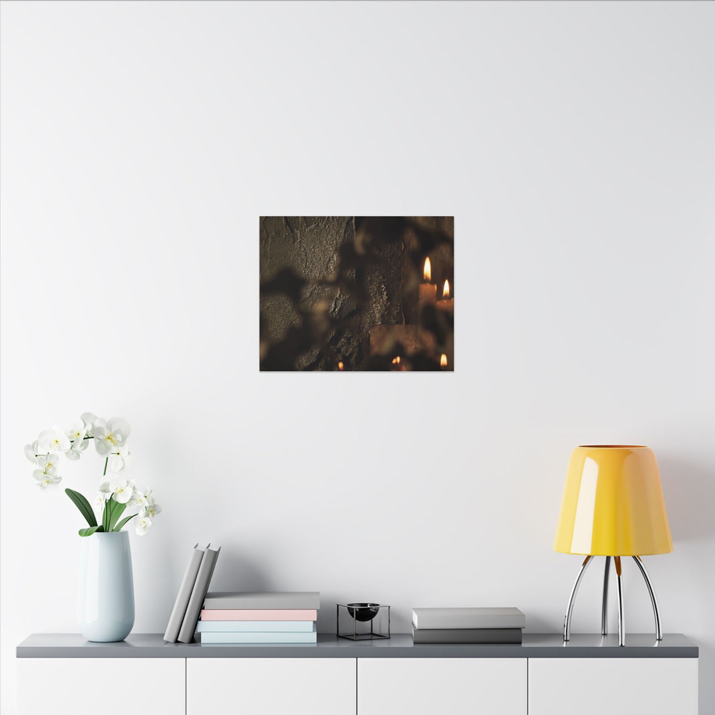 Shadow Play Dark Texture Canvas Art | Moody Dark Japandi Art