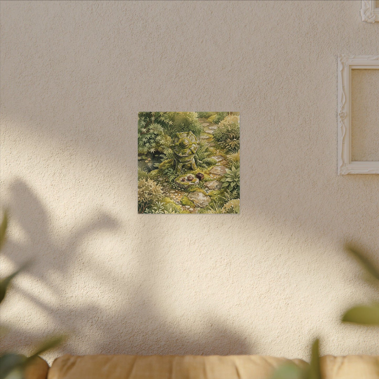 Datsuzoku Stone Lantern Canvas Art - Japandi Watercolor