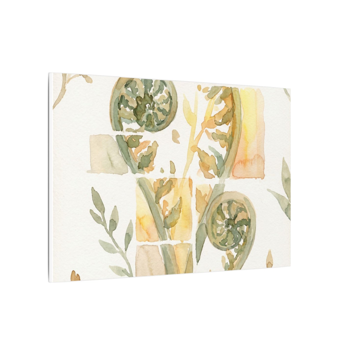 Earthy Fern Unfurling Canvas Art - Watercolor Japandi
