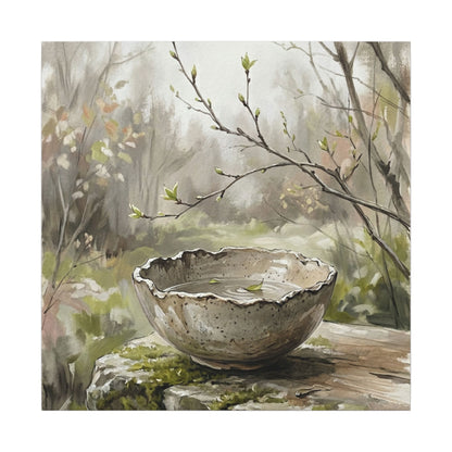Japandi Ceramic Bowl in Overcast | Minimal Line Canvas Art