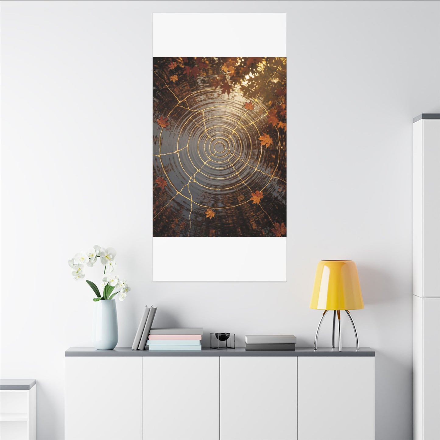 Artful Water Ripple Canvas Art - Gold Vein Kintsugi