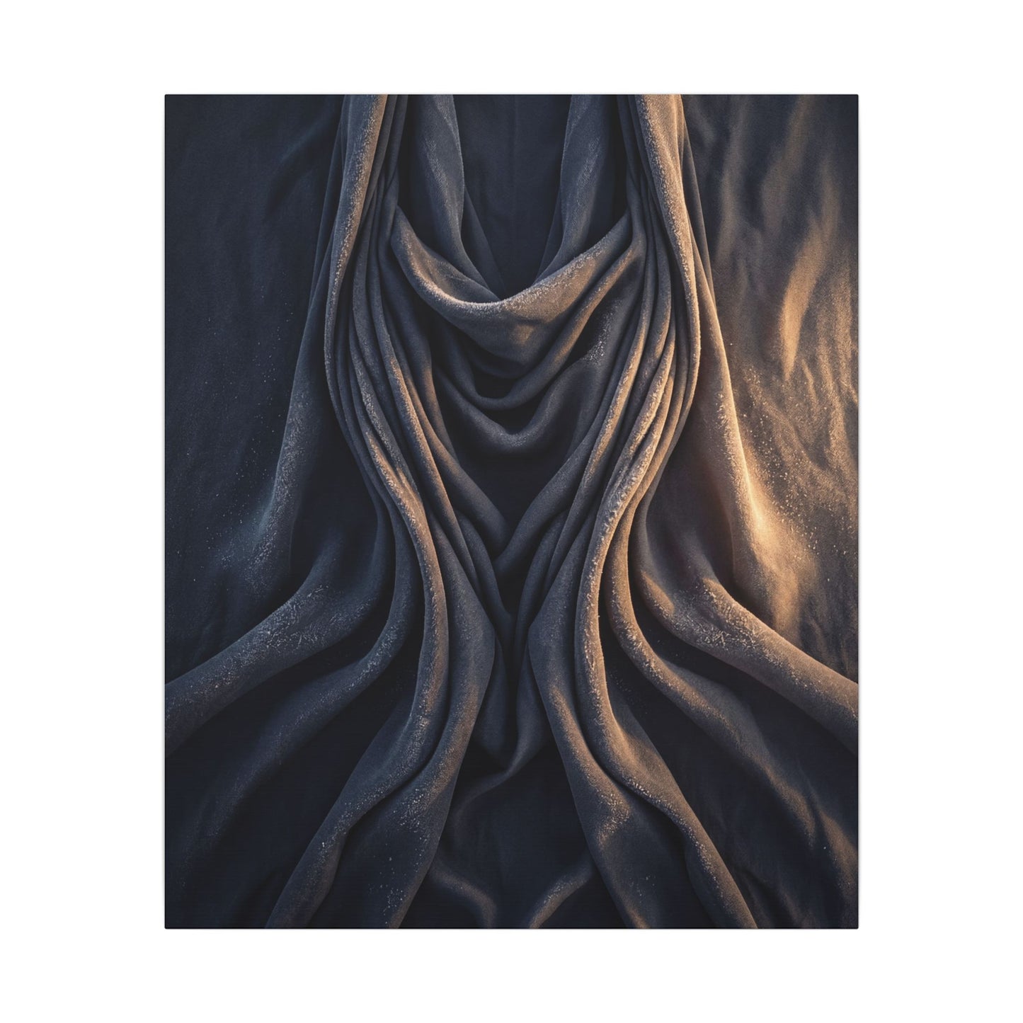 Moody Silk Drape Canvas Art - Shadow Zen Dark Japandi