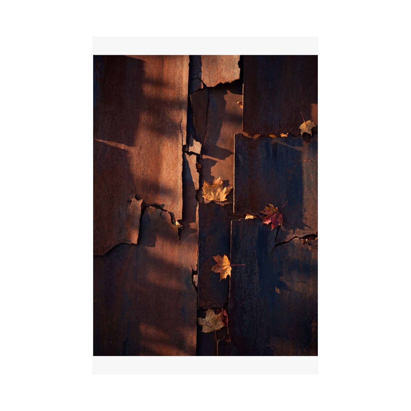 Rust Patina Wall Art Print | Autumn Dark Japandi Shadow Zen Art