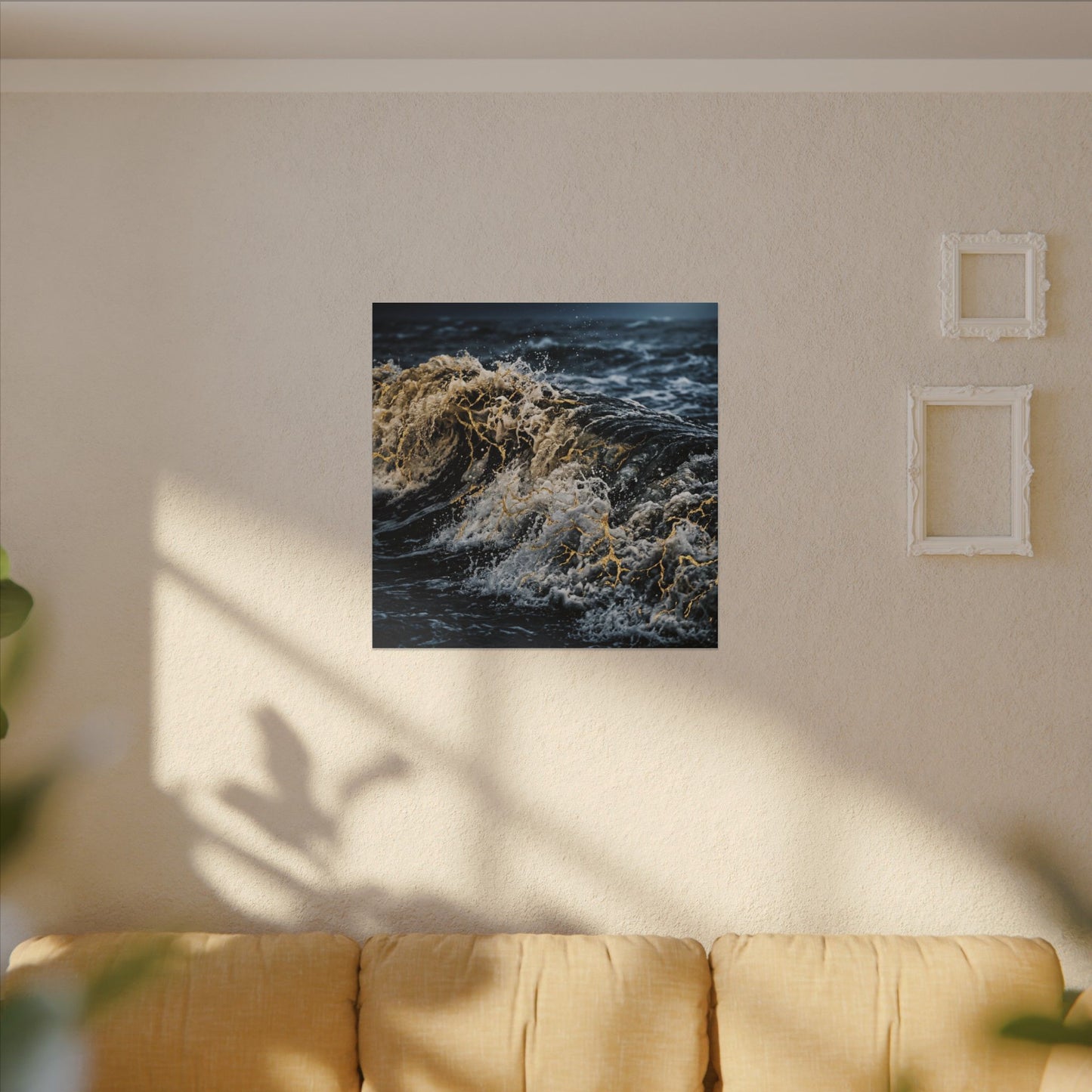 Ocean Wave Winter Canvas Art | Kintsugi Artful Design Art Print