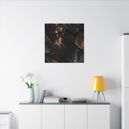 Fukinsei Broken Pottery Canvas Art - Dark Japandi Dark Texture