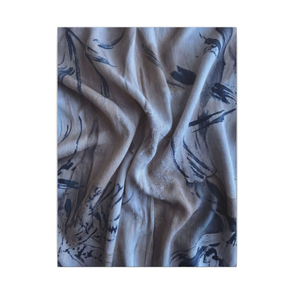Silk Drape Winter Canvas Art | Japandi Earthy Design