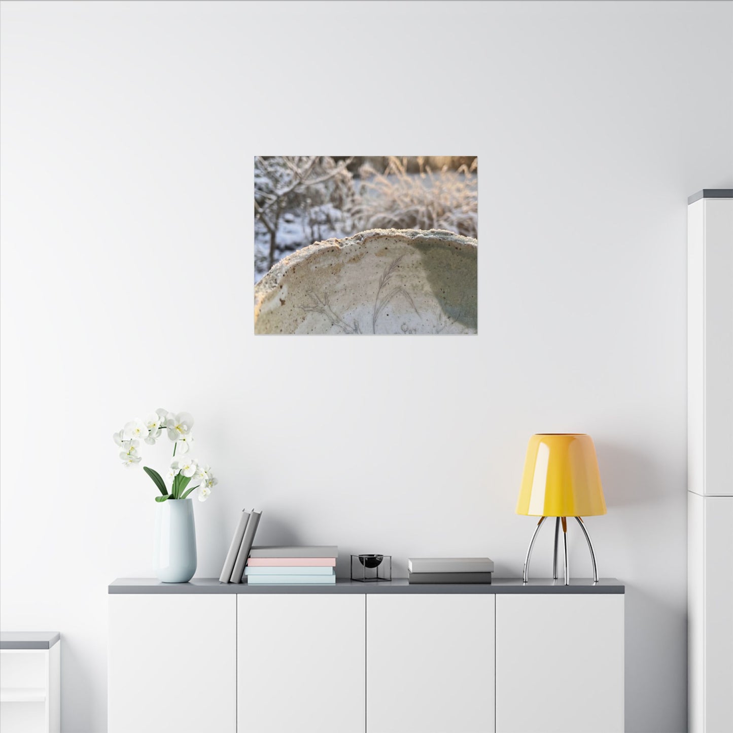 Ceramic Bowl Canvas Art | Winter Japandi Minimal Line Art