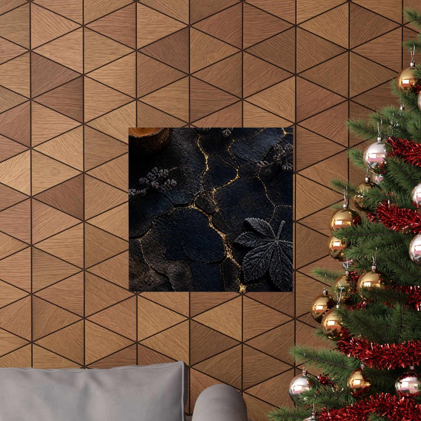 Luxurious Cracked Earth Wall Art Print - Moody Minimal Dark Japandi