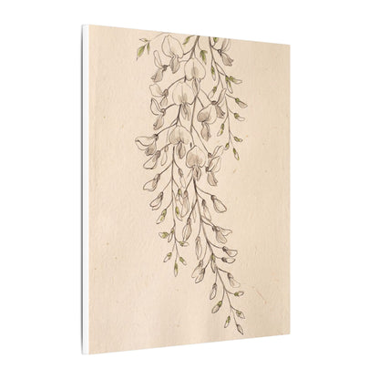 Japandi Wisteria in Golden Hour | Minimal Line Canvas Art
