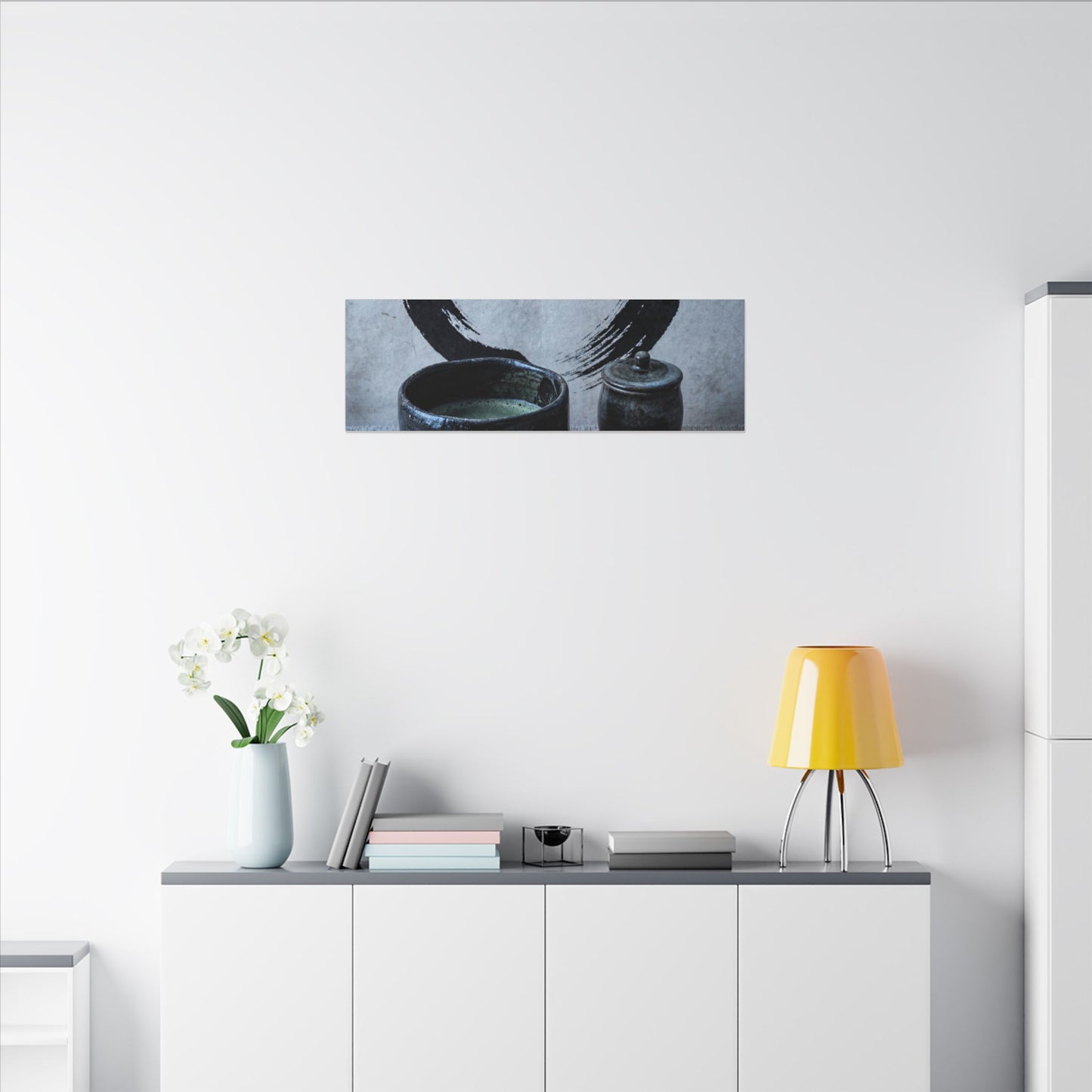 Tea Ceremony Canvas Art | Winter Zen Enso Art