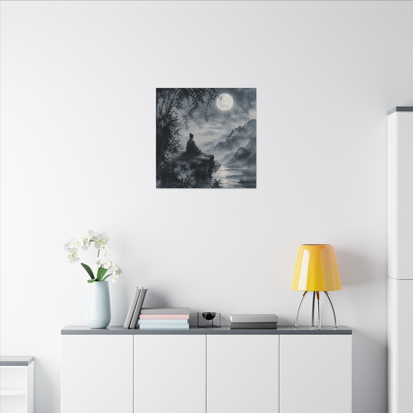 Ink Brushstroke Sumi E Canvas Art | Serene Zen Art