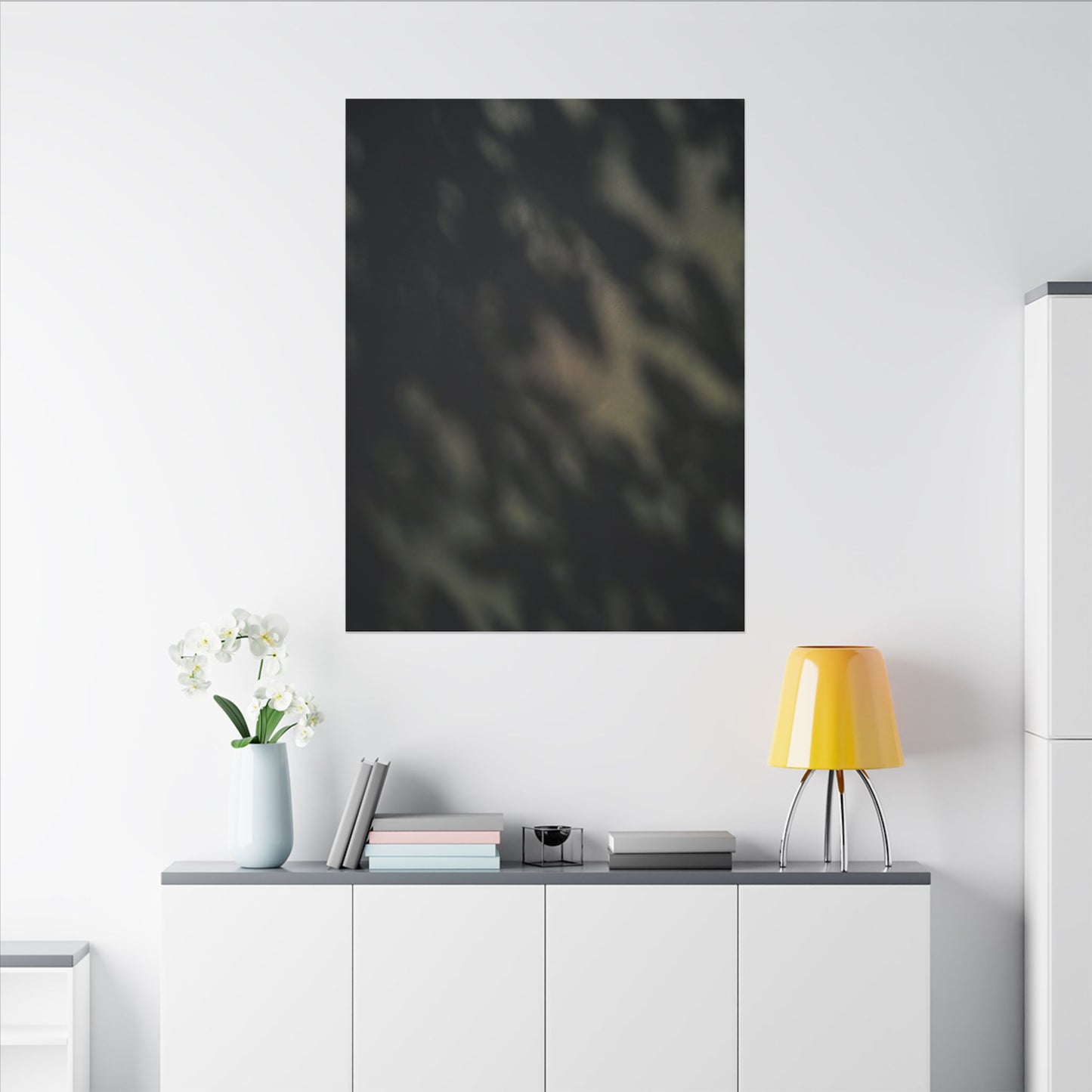 Dappled Shadow Play Canvas Art - Dark Japandi Ma