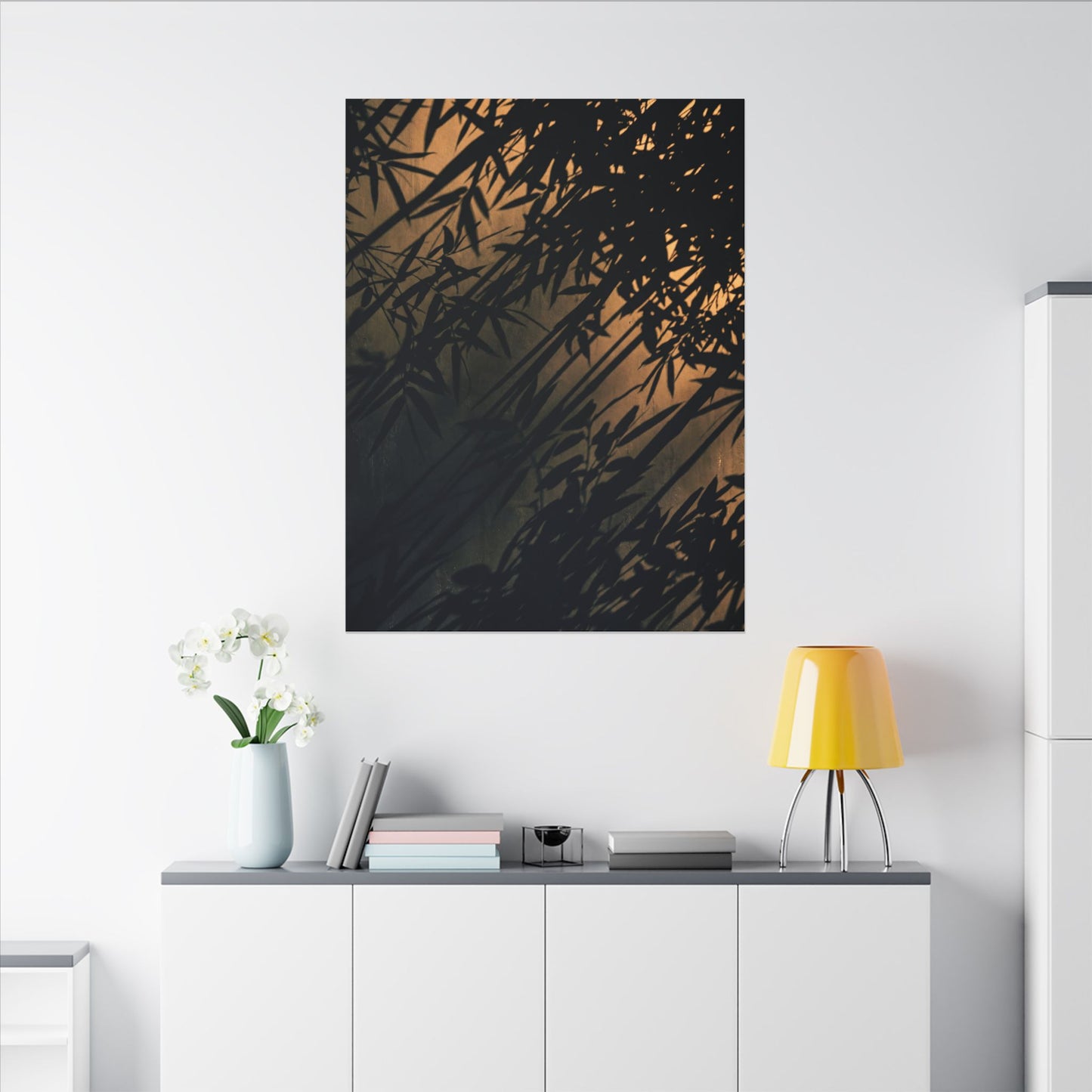 Sophisticated Shadow Play Canvas Art - Shadow Zen Dark Japandi