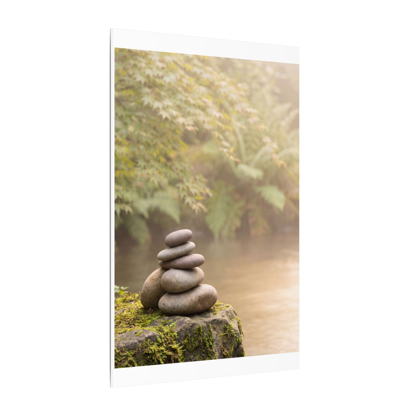Cozy River Stones Canvas Art - Japanese Pattern Japandi