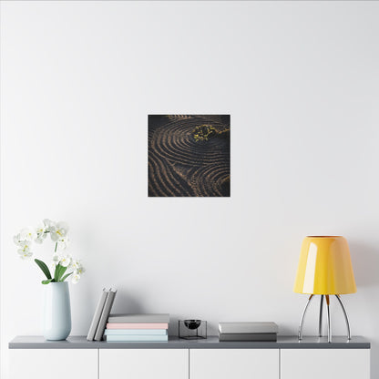 Spring Rock Garden Shadow Zen Canvas Art | Atmospheric Decor