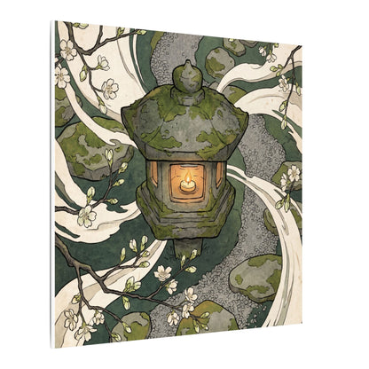 Zen Stone Lantern in Candlelight | Ukiyo E Inspired Canvas Art