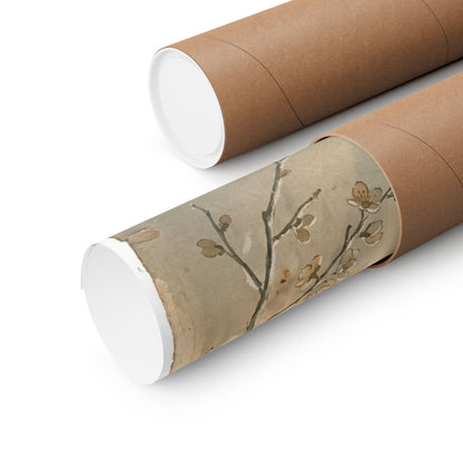 Cherry Blossom Japanese Pattern Wall Art Print | Earthy Japandi Art