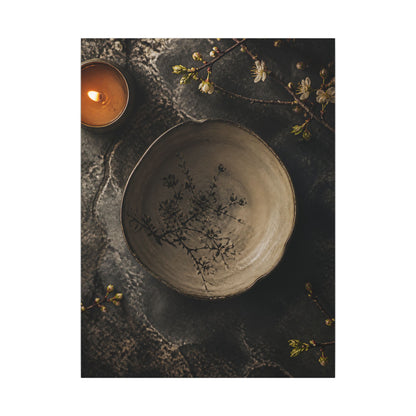 Ceramic Bowl Spring Canvas Art | Japandi Earthy Design