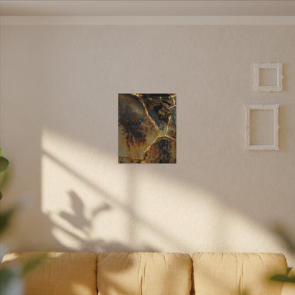 Datsuzoku Rust Patina Canvas Art - Kintsugi Crackle Gold