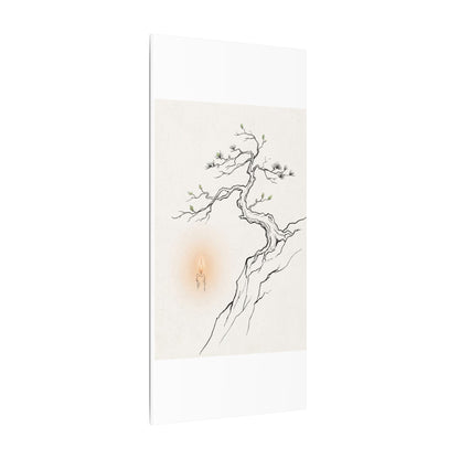 Candlelight Pine Tree Canvas Art - Japandi Shibui