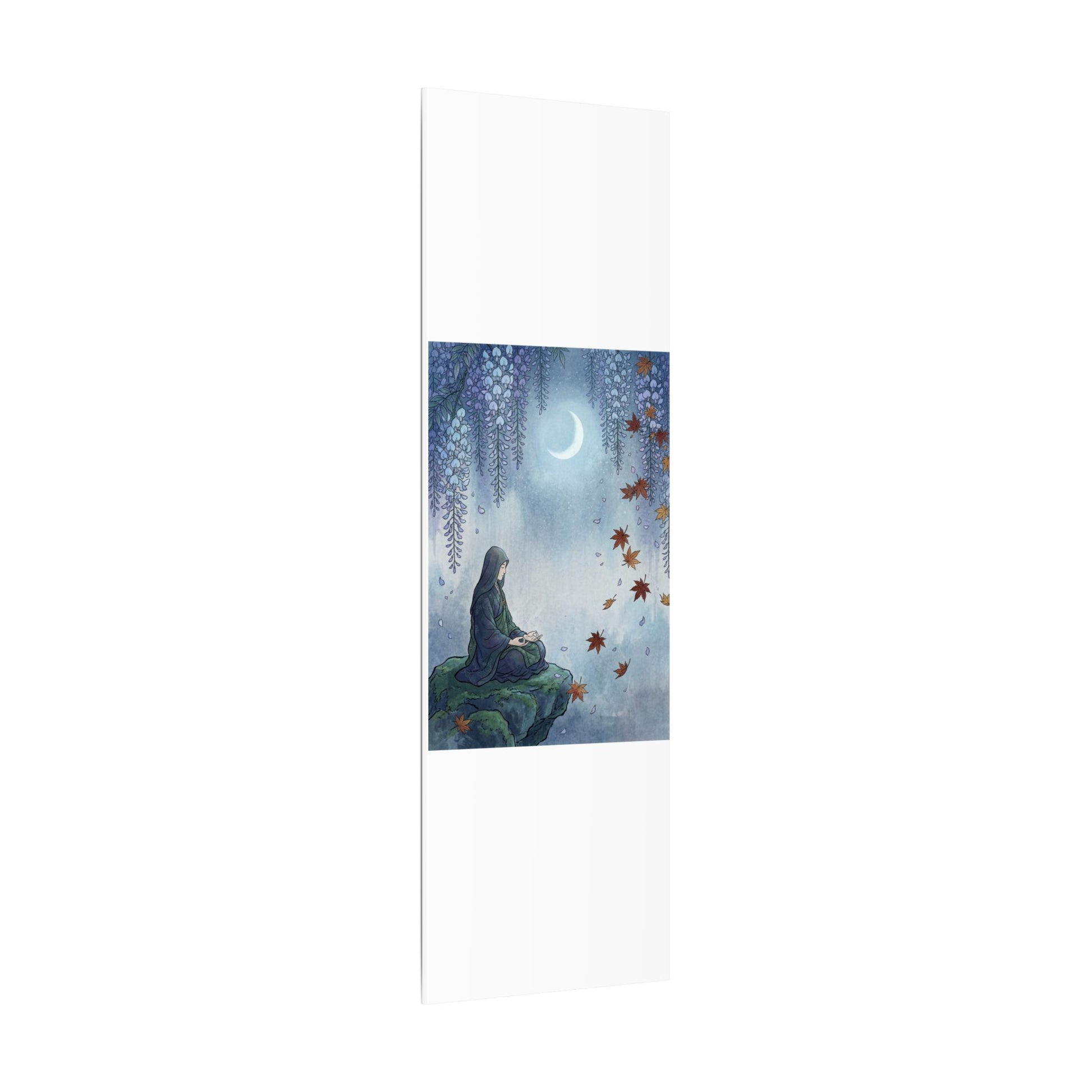Zen Wisteria in Moonlight | Ukiyo E Inspired Canvas Art Art Print