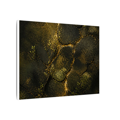 Shibui Cracked Earth Canvas Art - Dark Japandi Dark Texture