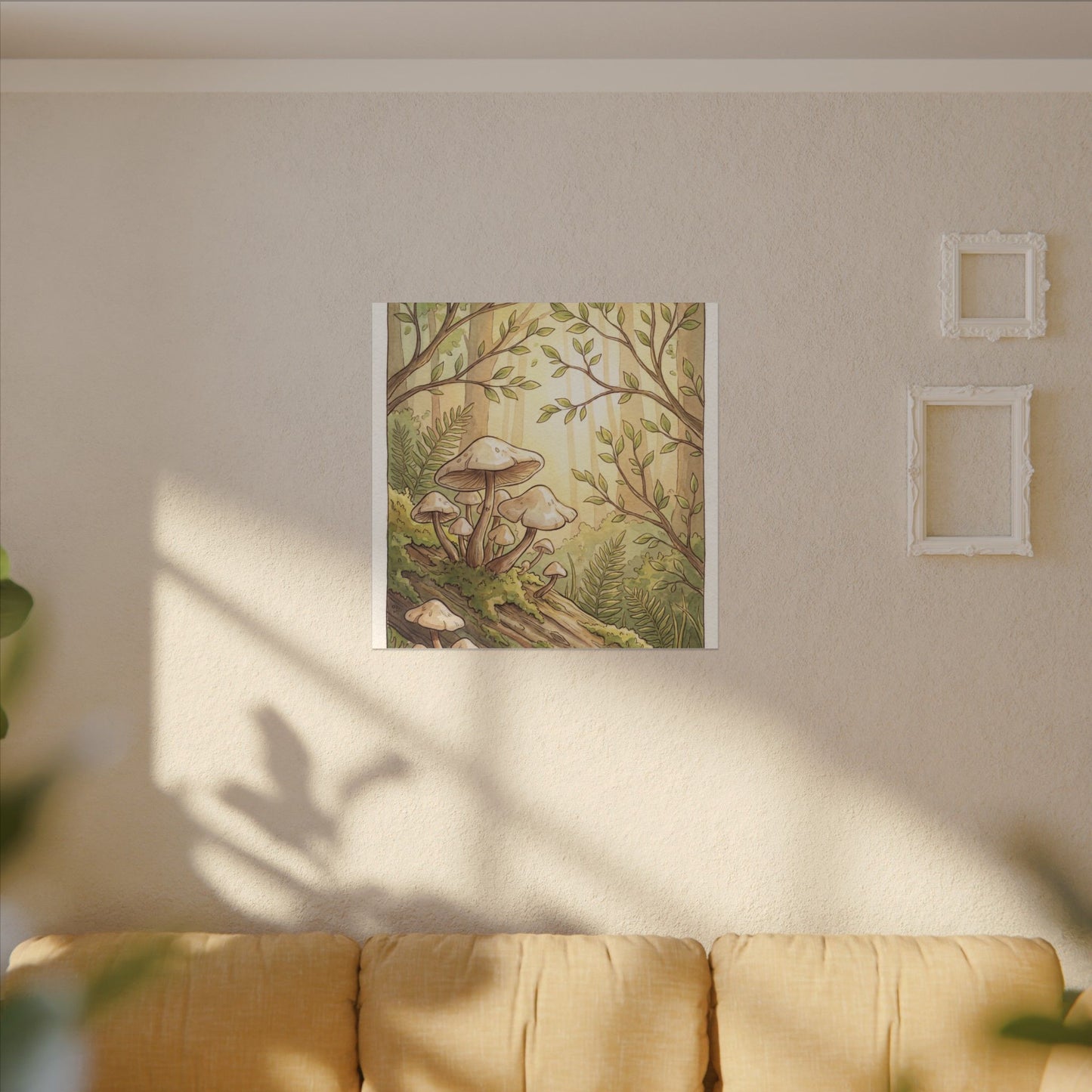 Spring Wild Mushrooms Mushroom Illustration Canvas Art | Cozy Decor