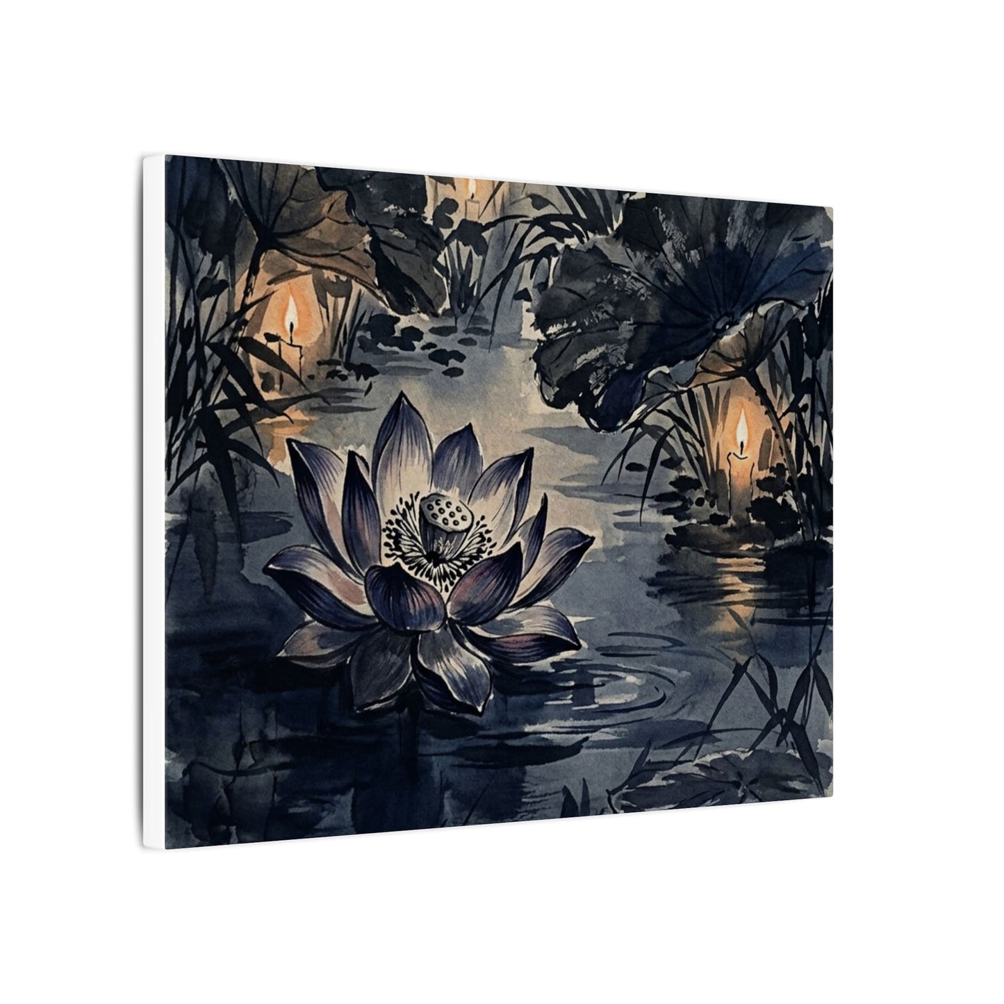 Fukinsei Lotus Flower Canvas Art - Zen Sumi E