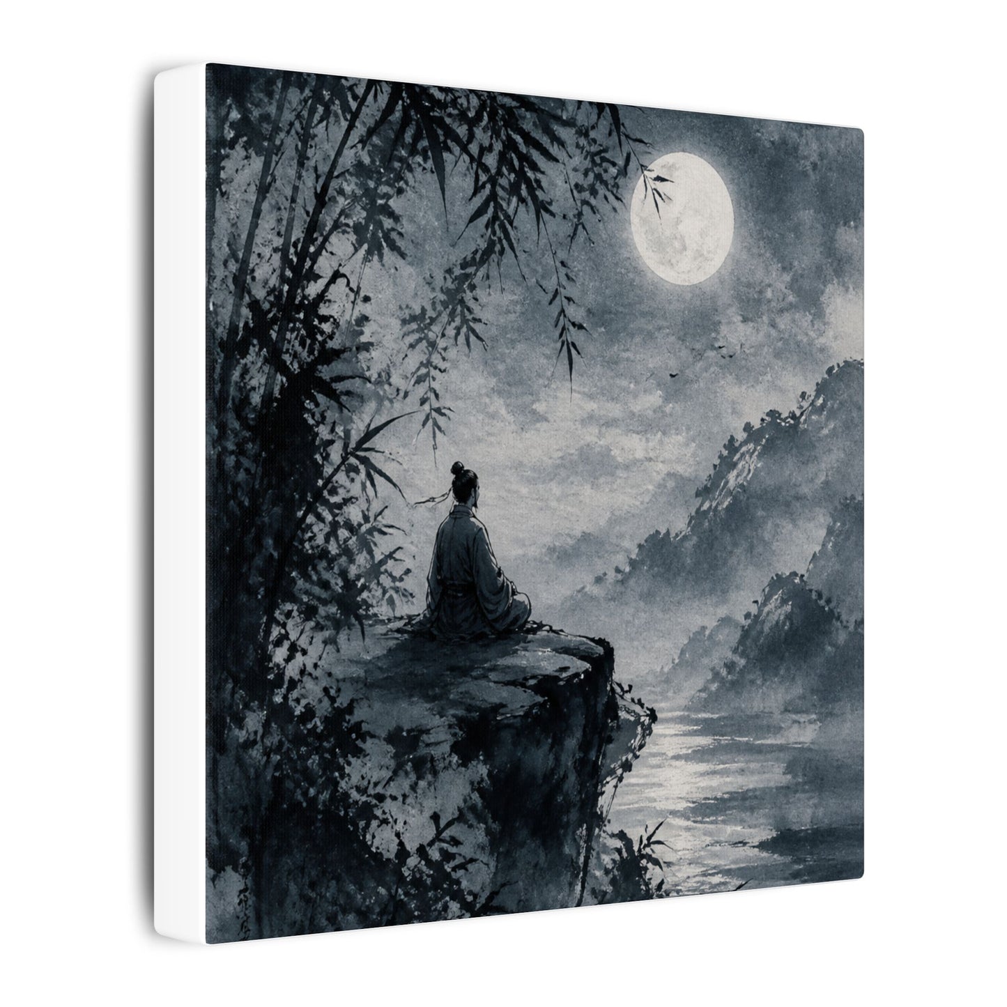 Ink Brushstroke Sumi E Canvas Art | Serene Zen Art