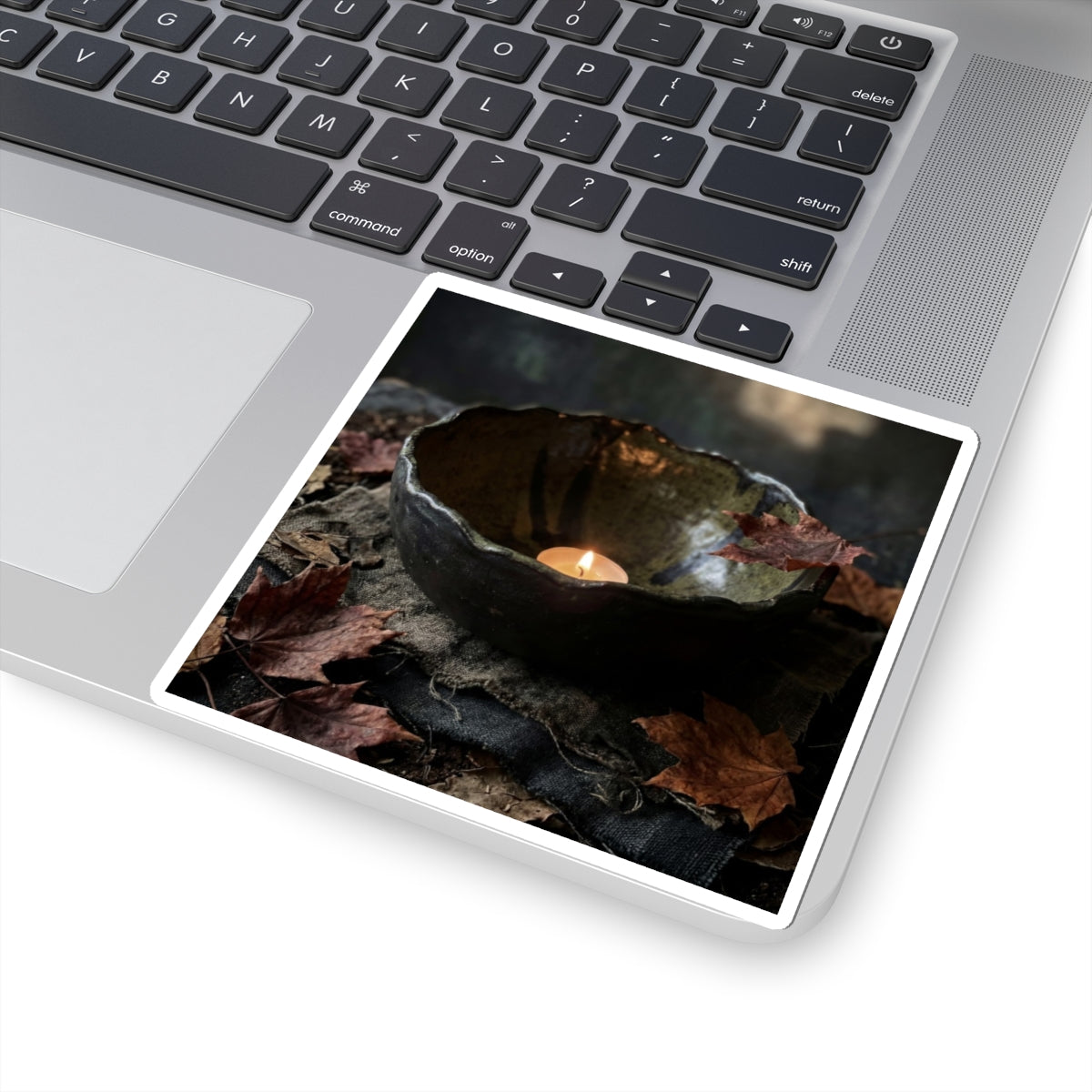 Ceramic Bowl Autumn Sticker | Dark Japandi Atmospheric Design Art Print