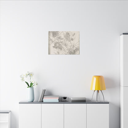 Shadow Play Spring Canvas Art | Dark Japandi Sophisticated Design