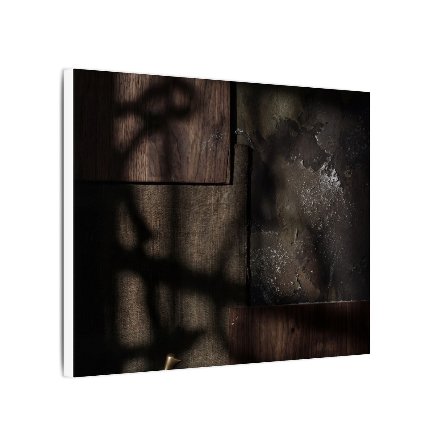 Dark Japandi Shadow Play in Candlelight | Dark Texture Canvas Art